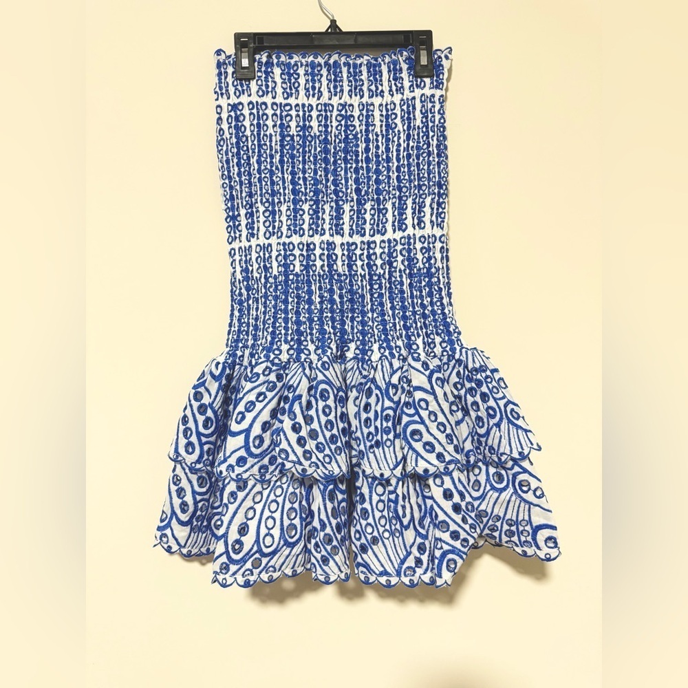 Zoe Sydney Strapless Blue and White Dress. Size S. Like New Condition. - Picture 7 of 8